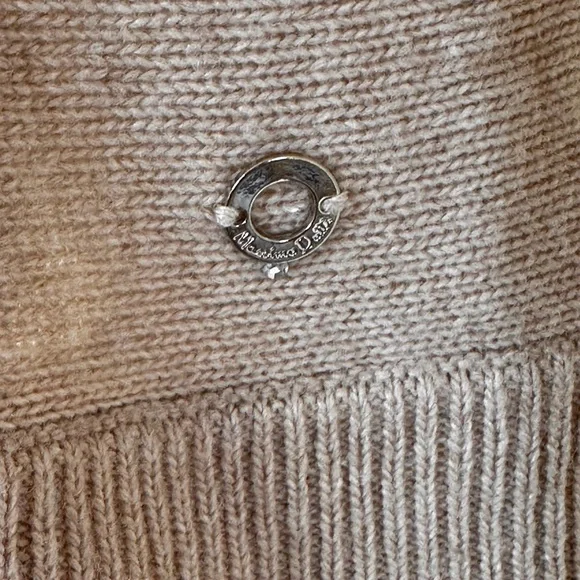 Massimo Dutti SZ 7-8 tall beige cashmere blend crewneck‎ wmini diamond sweater